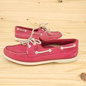 Sperry Women's Boat Shoes Sz 8 M Pink Leather Deck Loafers Comfort Outdoor